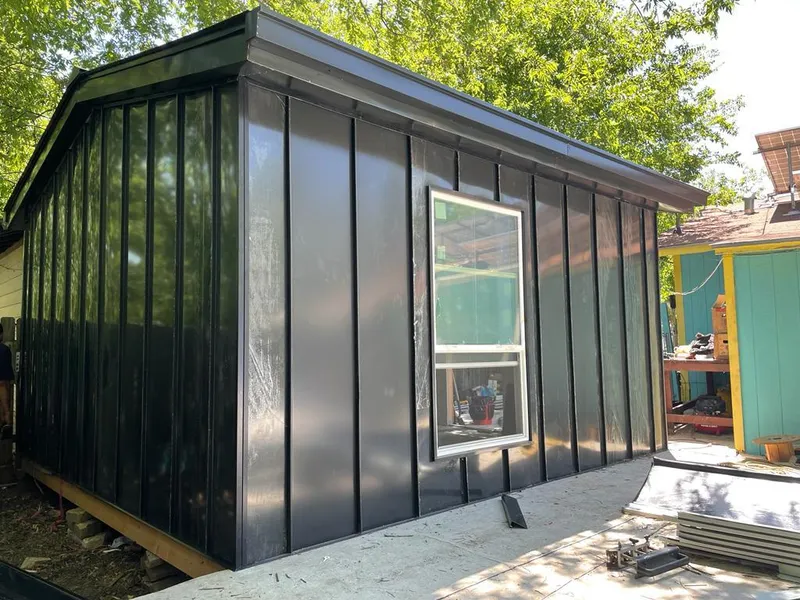 Black standing seam metal wall panels for Metal Roof Installation in Noble